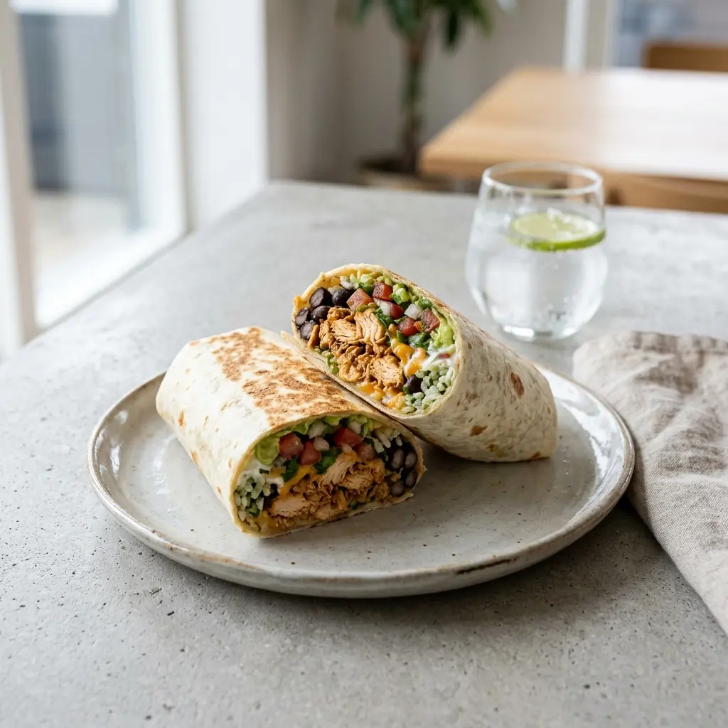 Foto e Burrito me pulë gati për servirje