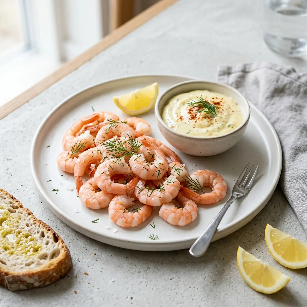 Foto e Karkaleca me aioli gati për servirje