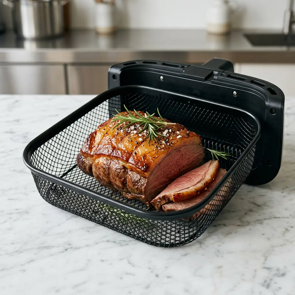 Foto e Picanha e pjekur në fritezë me ajër gati për servirje