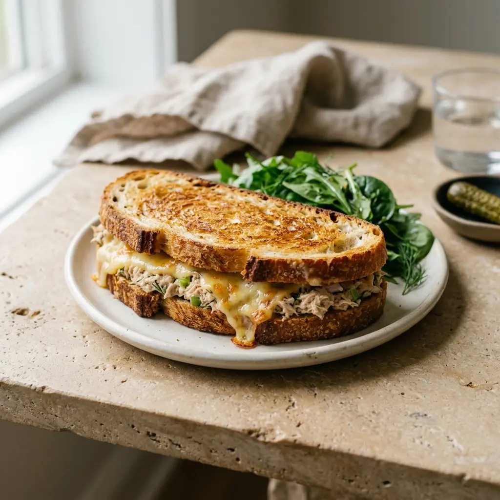 Foto e Tuna melt gati për servirje